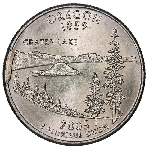 2005-P Oregon State Quarter - Retained Cud/Die Break - Uncirculated