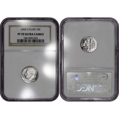 2005-S Clad Proof Roosevelt Dime - NGC PF70 Ultra Cameo