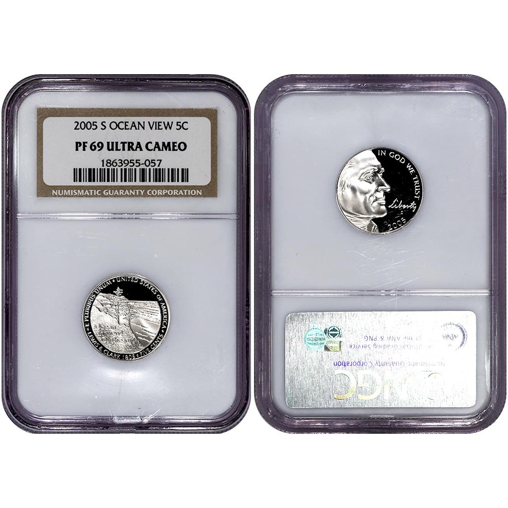 2005-S Ocean View Proof Jefferson Nickel - NGC PF 69 Ultra Cameo