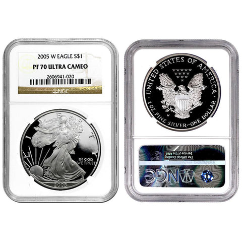 2005-W Proof American Silver Eagles in NGC PF 70