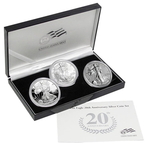 2006 American Eagle 20th Anniversary Silver 3-Coin Set - Gem in OGP