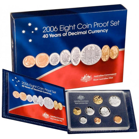 2006 8-Coin Proof Set, 40 Years of Decimal Coinage - Gem Proof in OGP