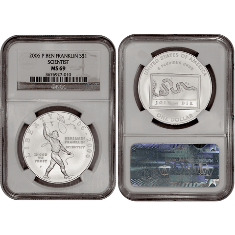 2006-P Ben Franklin Scientist Commemorative Silver Dollar - NGC MS 69