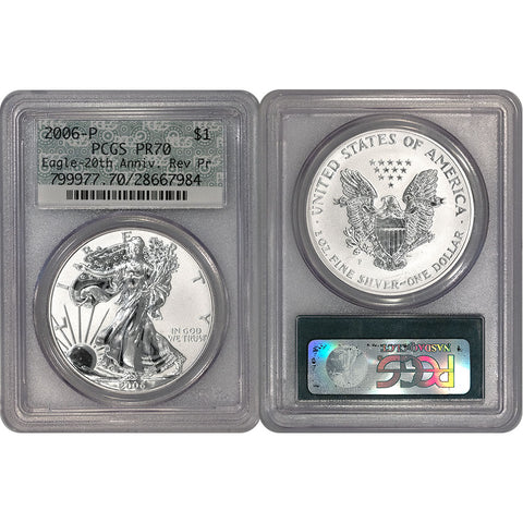 2006-P Reverse Proof American Silver Eagle - PCGS PR 70 Doily Holder
