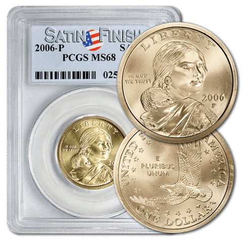 2006-P Satin Finish Sacagawea Dollar in PCGS MS 68