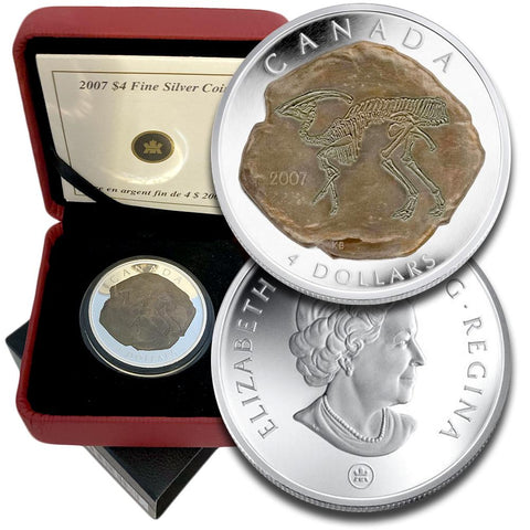 2007 Canada $4 Pachycephalosaurus .9999 1/2 oz Silver Coin - Gem in OGP