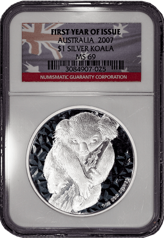2007 Australia $1 Koala .999 Silver First Year of Issue - NGC MS 69