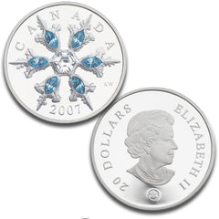 純銀2008 クリスタルスノーフレーク　銀貨　 CANADIAN 純銀2008 クリスタルスノーフレーク銀貨ROYAL CANADIAN