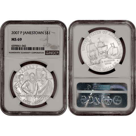 2007-P Jamestown Commemorative Silver Dollar - NGC MS 69