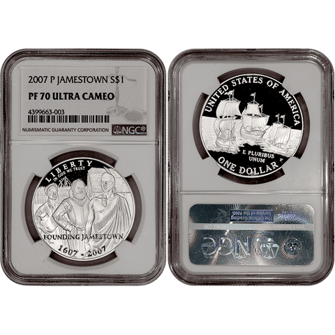 2007-P Jamestown Commemorative Silver Dollar - NGC PF 69 Ultra Cameo