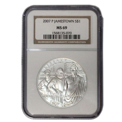 2007-P Jamestown Silver Dollar in NGC MS69