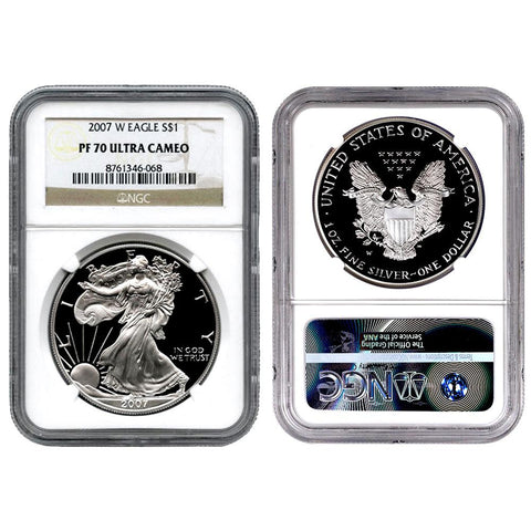 2007-W Proof American Silver Eagles in NGC PF 70