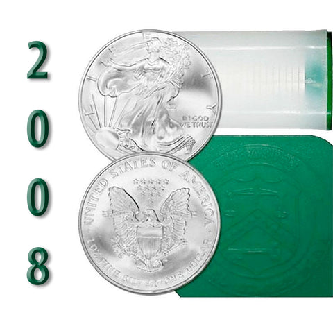 2008 American Silver Eagle Mint Roll of 20 - Crisp Original BU