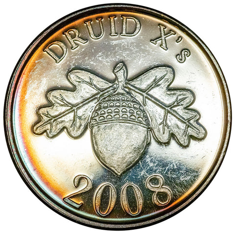2008 Ancient Druids Mardi Gras 1 oz .999 Silver Doubloon - Choice