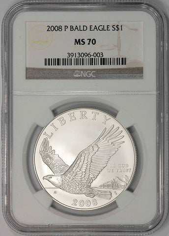 2008-P Bald Eagle Commemorative Silver Dollar - NGC MS 70