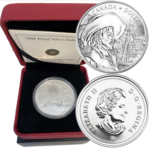 2008 Canada Quebec 400th Anniversary Proof Silver Dollar - Gem in OGP