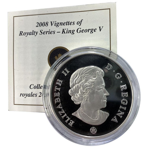 2008 Canada $15 Sterling Silver Vignettes of Royalty - King George V - in Capsule with COA