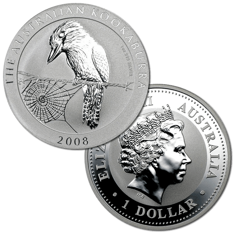2008 Australia $1 Silver 1 oz. Kookaburra KM.1760 - Gem Uncirculated