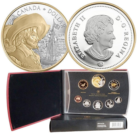 2008 Canada 8-Coin 400th Anniv. of Quebec Sterling Silver Proof Set in OGP w/ COA