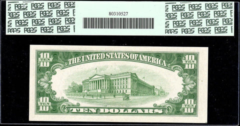 1934-C $10 Federal Reserve Note St. Louis District Fr. 2008-H - PCGS Gem New 65 PPQ