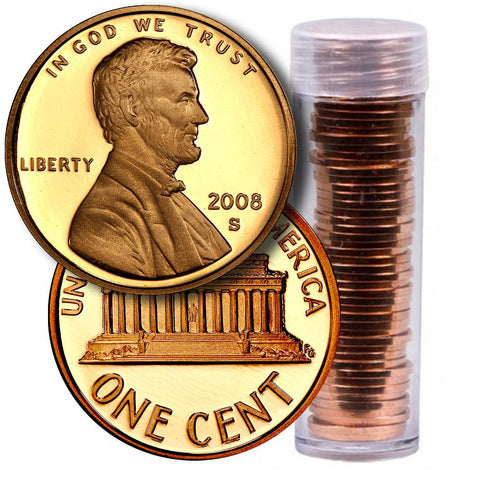 50-Coin Roll of 2008-S Lincoln Cents - Directly From Proof Sets