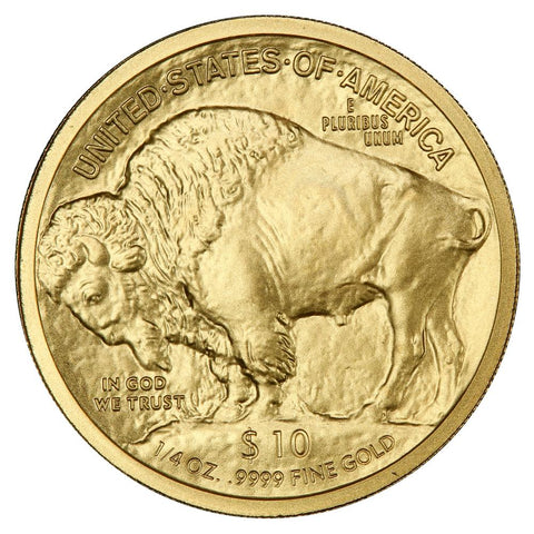 Low Mintage 2008-W Burnished $10 1/4oz .9999 Gold Buffalo in OGP with COA