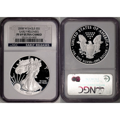 Proof 2008-W American Silver Eagle - NGC PF 69 UCAM