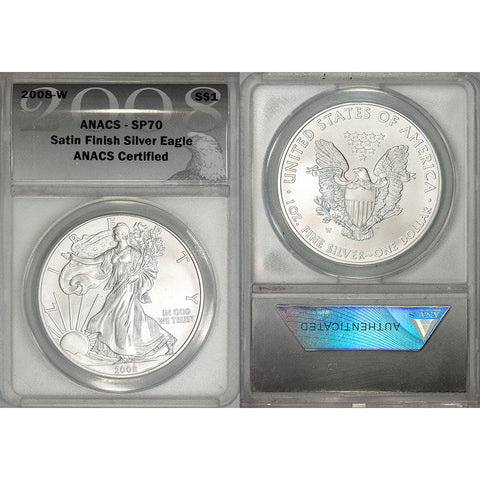 2008-W Burnished American Silver Eagle - ANACS SP 70