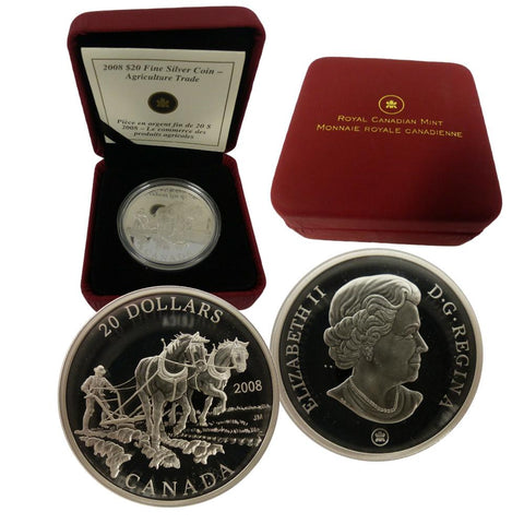 2008 $20 Canada Fine Silver Coin - Agriculture Trade w/ Box & COA