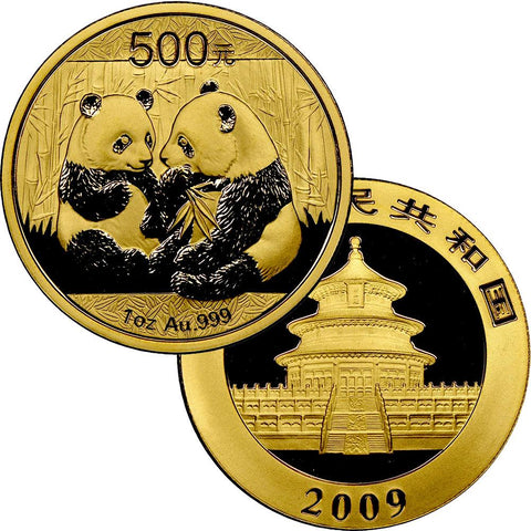 2009 500 Yuan 1 oz Gold Panda - Gem Uncirculated in Mint Plastic