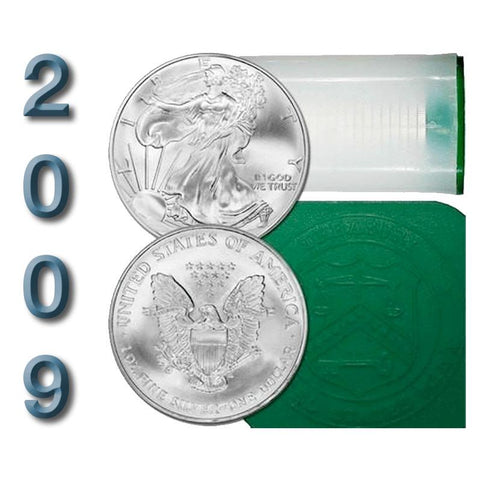 20-Coin Roll of 2009 American Silver Eagles - Crisp Original BU