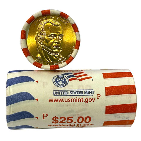 2009 P & D James Polk Presidential Dollar $25 Rolls - Gem in Original Rolls