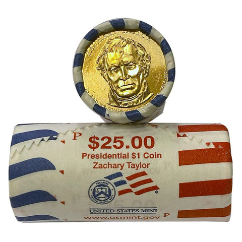 2009 P & D Zachary Taylor Presidential Dollar $25 Rolls - Gem in Original Rolls
