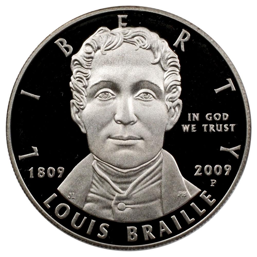 2009 P Commemorative Louis Braille Bicentennial Proof Dollar OGP