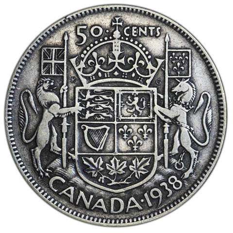 1938 Canada 50 Cent Silver KM.36 - Very Fine