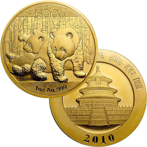 2010 500 Yuan 1 oz Gold Panda - Gem Uncirculated in Mint Plastic