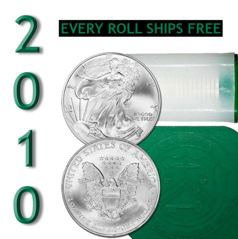 20-Coin Roll of 2010 American Silver Eagles - Crisp Original BU