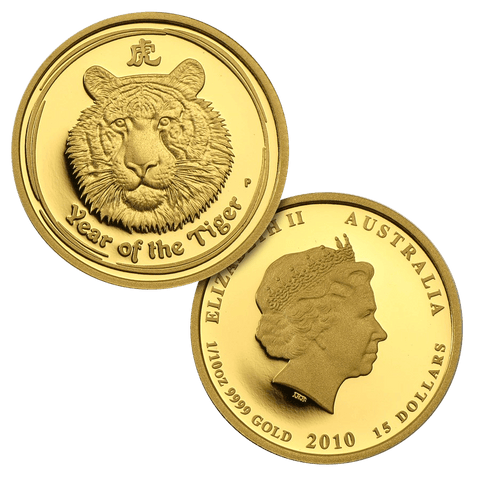 2010-P Proof Australia $15 10th Ounce Lunar Series II Year of the Tiger - Gem Proof