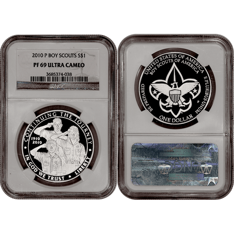 2010-P Boy Scouts Commemorative Silver Dollar - NGC PF 69 Ultra Cameo