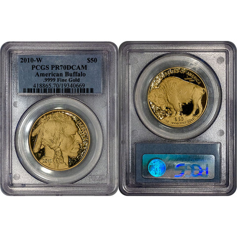 2010-W Proof Buffalo $50 .9999 One Ounce Gold - PCGS PF 70 DCAM
