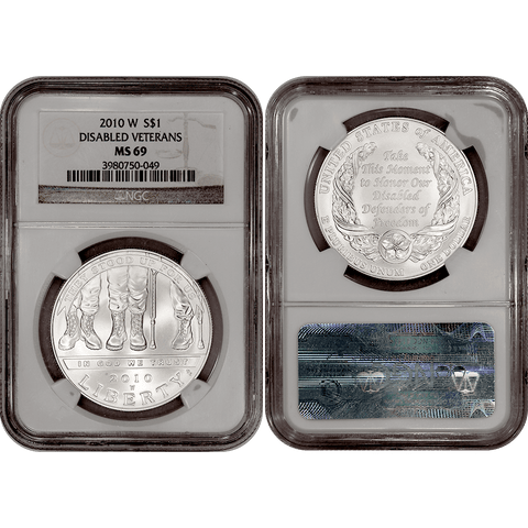 2010-W Disabled Veterans Commemorative Silver Dollar - NGC MS 69