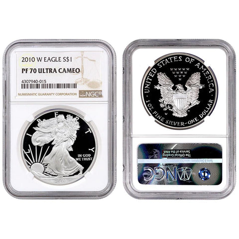 2010-W Proof American Silver Eagles in NGC PF 70
