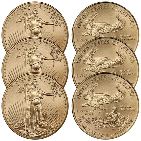 2011 $5 1/10th Ounce American Gold Eagles - PQ Brilliant Uncirculated