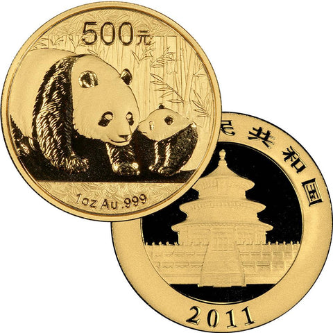 2011 500 Yuan 1 oz Gold Panda - Gem Uncirculated in Mint Plastic