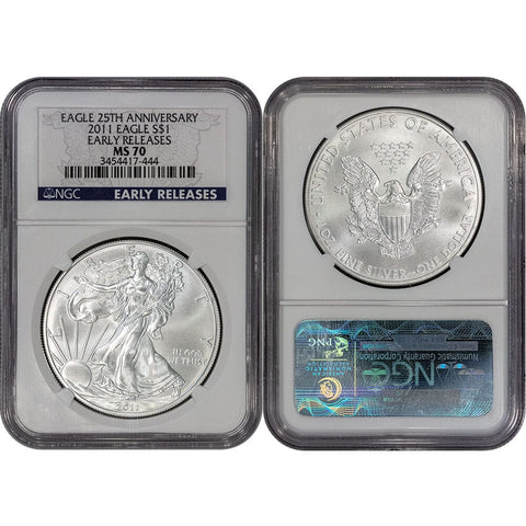 2011 25th Anniversary Silver Eagle - NGC MS70 Early Releases