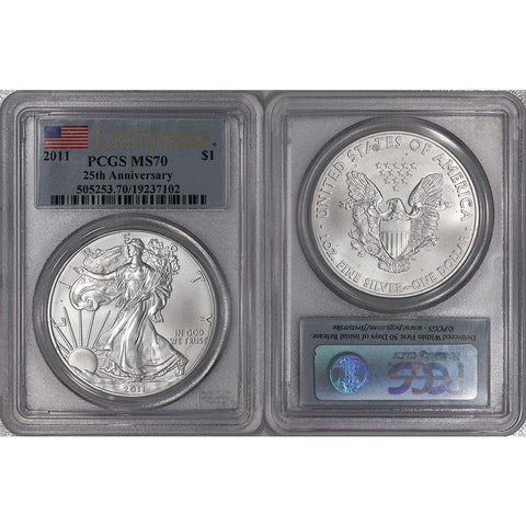 2011 American Silver Eagle - Spotted PCGS MS 70