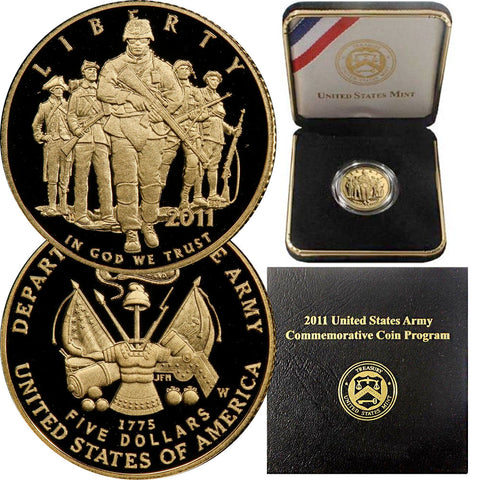 2011-W $5 Gold United States Army Commemorative - Gem Proof in OGP w/ COA