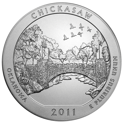 2011 Chickasaw America The Beautiful 5 oz Silver Quarter - Gem Uncirculated