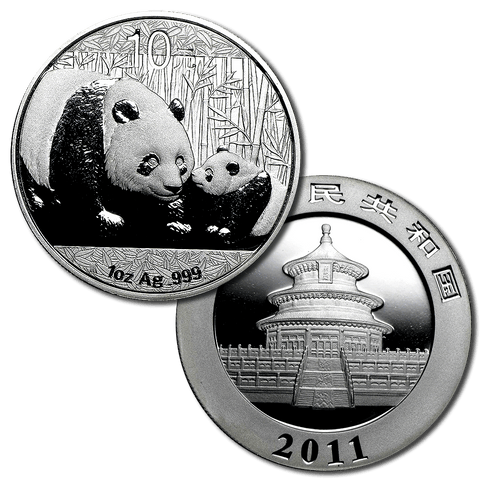 2011 China 10 Yuan Silver Panda 1 oz .999 Silver KM.1980 - Gem Brilliant Uncirculated (In Flip)