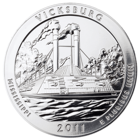 2011 Vicksburg America The Beautiful 5 oz Silver Quarter - Gem Uncirculated